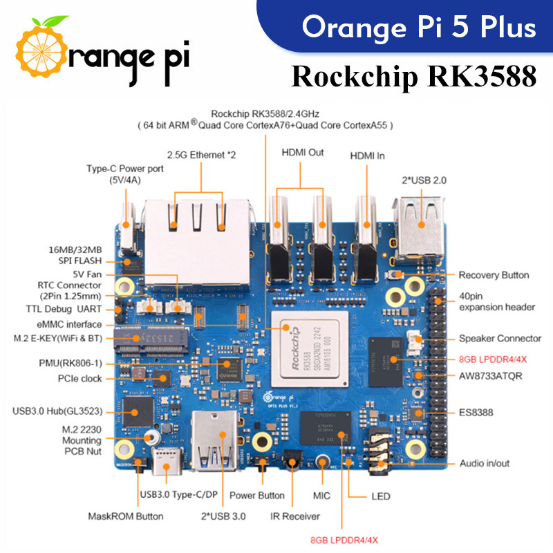 Oranje Pi 5 Plus Single Board  - Rockchip Rk3588 Development Board recensie en prijs